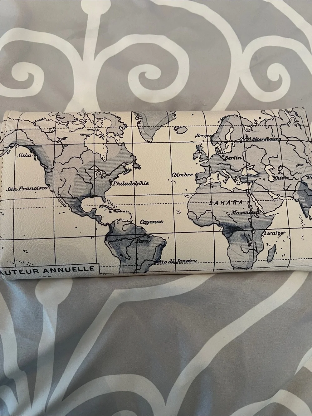 See the World Air Mail Travel Wallet - Cream with Navy Trim
